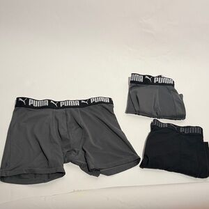 Puma Men's Boxer Briefs in Gray and Black 3 pack